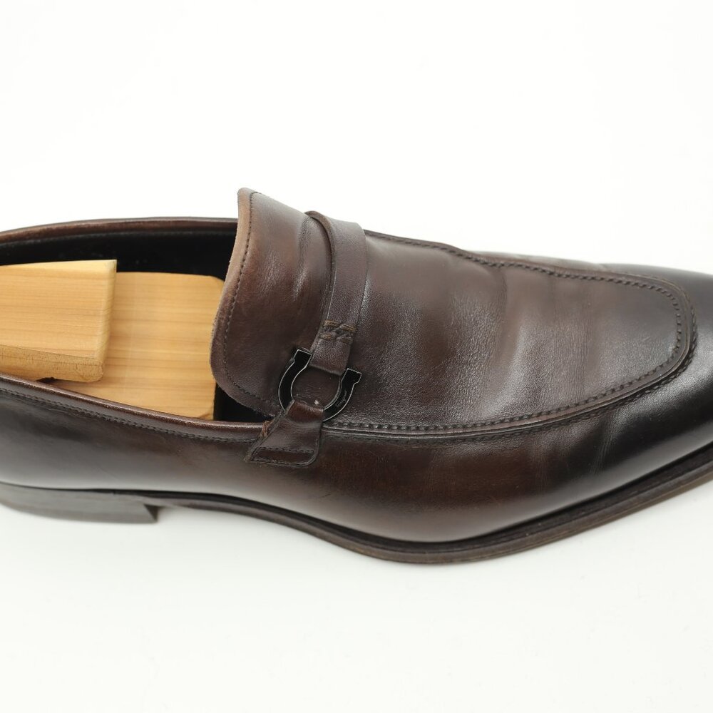 $1,390 Salvatore Ferragamo Tramezza Leather Shoes SZ 11D Brown - Picture 3 of 6